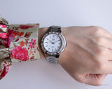 Vintage Q&Q by Citizen Dress Watch | Large Luxury Watch for Her