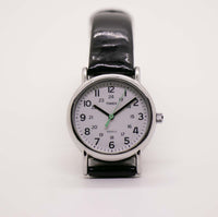 Cinghia di orologio in pelle nera Timex Orologio indiglo | Moderno Timex Orologi