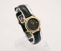Art Deco 90s Schwarzes Zifferblatt Timex Uhr für Frauen | Damen Datum Timex Uhr