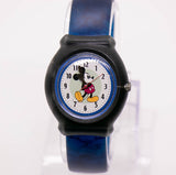 Schwarzer und blauer Plastik Mickey Mouse Schnappnahme Uhr Für Männer und Frauen