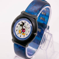 Plastica nera e blu Mickey Mouse Snap Watch per uomini e donne