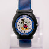 Plástico negro y azul Mickey Mouse Siesta reloj para hombre y mujer