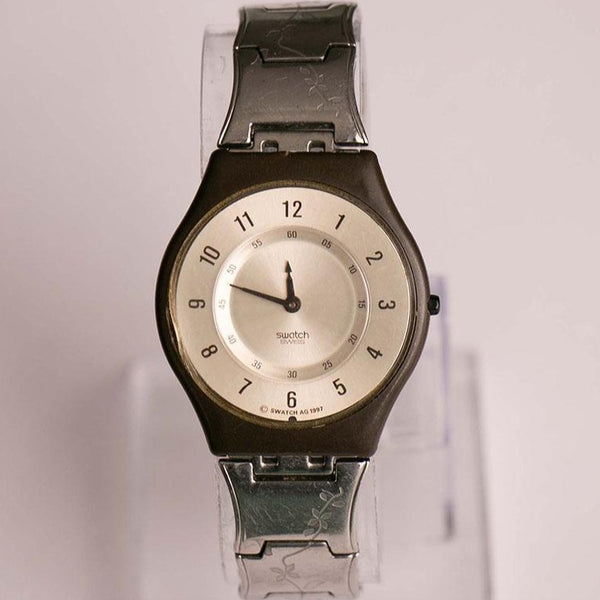 90s Swatch Skin Desertic SFC100 Watch with Floral Swatch Bracelet