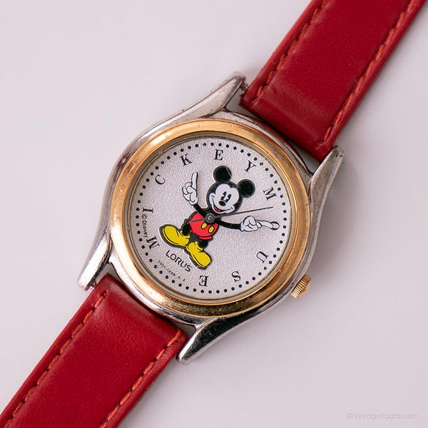 Lorus Mickey Mouse ساعة الكوارتز | كلاسيكي Disney راقبه