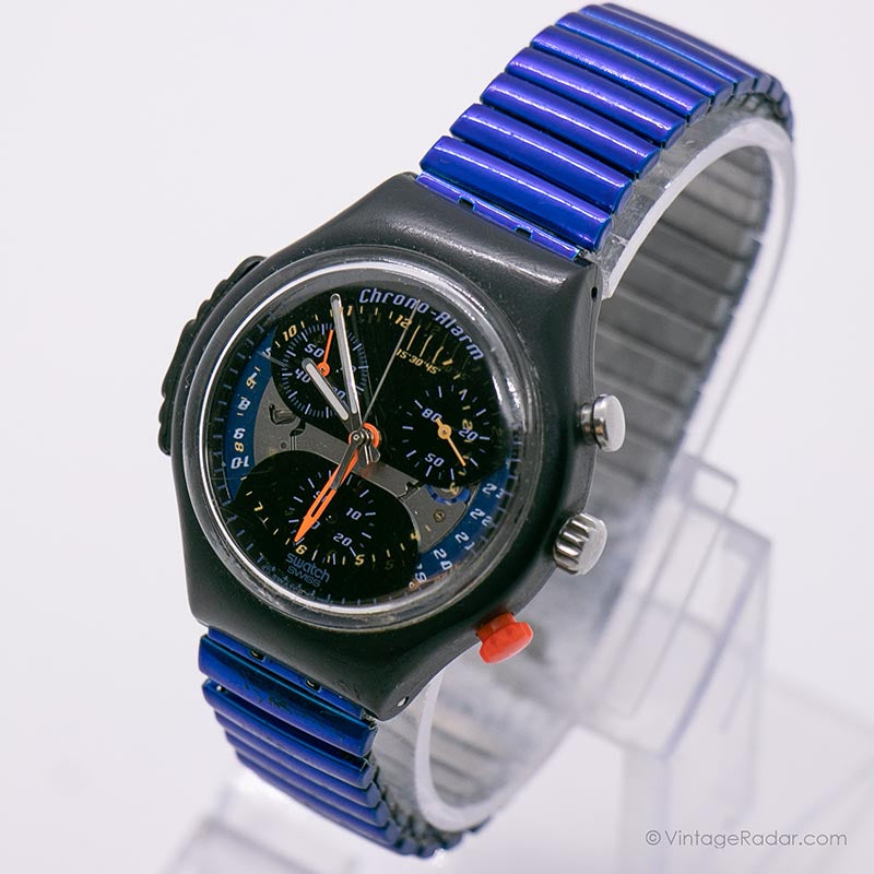 RARE 1998 Swatch SOI401 ACTIVATION Watch | Vintage Chrono Alarm 