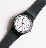1987 Swatch Lady LB116 Classic Two Uhr | Schwarze 80er -Dame Swatch Jahrgang