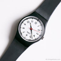 1987 Swatch Lady LB116 Classic Two reloj | Dama negra de los 80 Swatch Antiguo