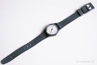 1987 Swatch Lady LB116 Classic Two Uhr | Schwarze 80er -Dame Swatch Jahrgang