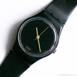 1988 Swatch Lady LB119 Magia negra reloj | Negro de los 80 Swatch Lady reloj