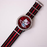 Big Hello Kitty Vintage reloj | Personaje de tono rojo y plateado reloj