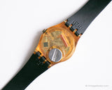 1989 Swatch Lady LX101 PLUTO Watch | 80s Black & Gold Swatch Lady Watch