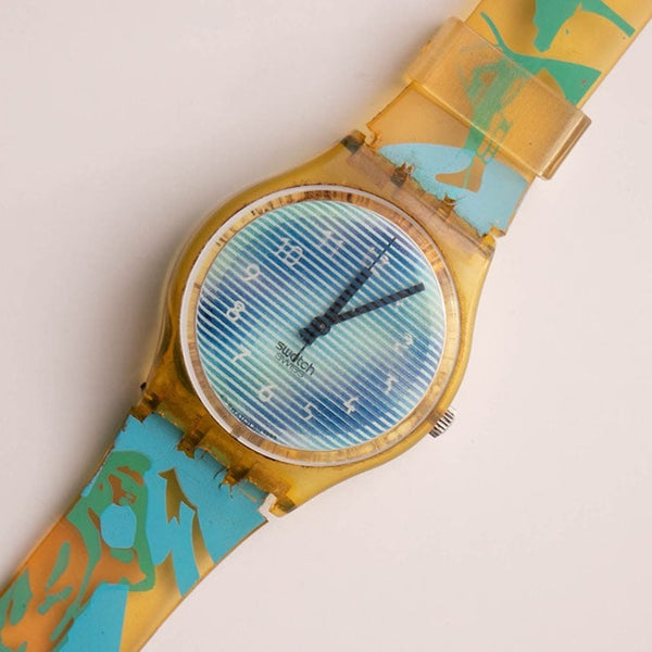 Selten 1995 Swatch GK223 Bitstream Uhr | 90er Jahre Vintage Swatch Mann