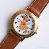 Vintage Simba Watch by Timex | Gold-tone Lion King Watch
