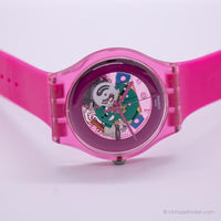 2012 Swatch Suop100 rosa lacado reloj | Marcador Swatch