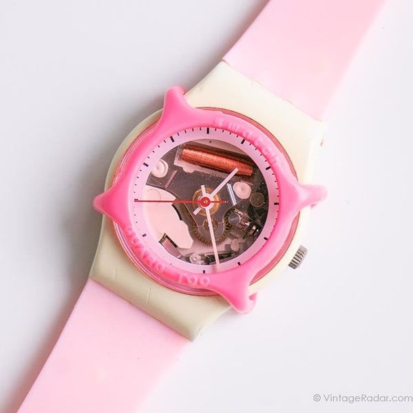 1988 Swatch Lady LW119 White Lady reloj | Dama de los 80 Swatch con guardia
