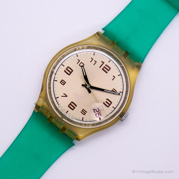Vintage 1998 Datum Swatch | 90S -Creme -Zifferblattkollektierbar Swatch