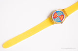 1986 Swatch Lady LK102 Löwenherz Uhr | Farbenfroher Jahrgang Swatch Lady