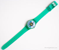 1990 Swatch Lady LL107 Saturniac Uhr | Seltenes grünes Skelett Swatch Lady