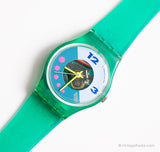 1990 Swatch Lady LL107 Saturniac reloj | Esqueleto verde raro Swatch Lady