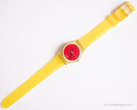 1995 Swatch Lady Cordon LG114 sur Bleu montre | Cadran rouge des années 90 Swatch Lady