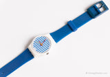 1987 Swatch Lady LW115 NEWPORT Watch | RARE 80s Striped Swatch Lady