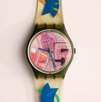 1991 Swatch GG110 Franco reloj Vintage | 90 rosa Swatch reloj Caballero