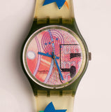 1991 Swatch GG110 Franco Uhr Vintage | 90er Jahre rosa Swatch Uhr Mann