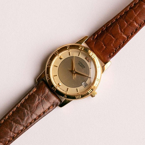 Tono de oro vintage Citizen reloj para mujeres | Citizen Cuarzo de Japón reloj
