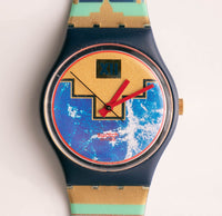 1991 Swatch Blue Flamingo Gn114 montre Condition nos vintage