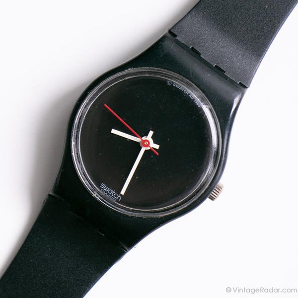 1986 Swatch Lady LB114 Black Pearl Uhr | Seltene 80er Jahre schwarz Swatch Lady