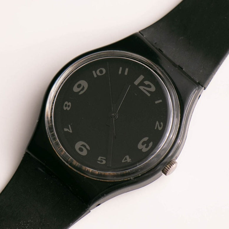 1992 Swatch GB144 AFTER DARK Watch | Full Black Swatch Watch