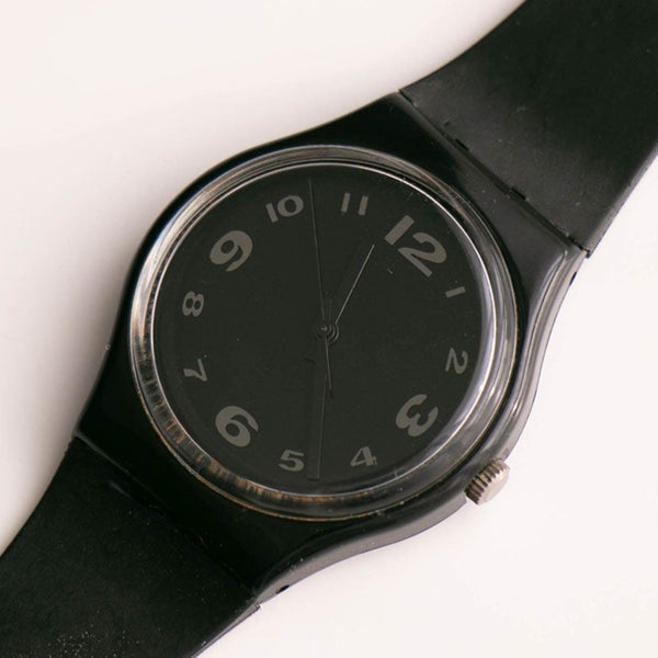 1992 Swatch GB144 après la tombée de la nuit montre | Plein noir Swatch montre Ancien