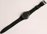 1992 Swatch GB144 nach Einbruch der Dunkelheit Uhr | Vollschwarz Swatch Uhr Jahrgang