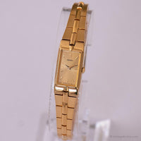 Vintage Seiko 2E20-7479 R0 Watch | Rectangular Slim Gold-tone Watch