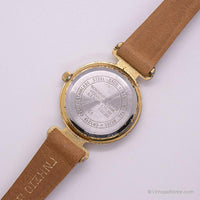 Vintage -Wagenquarz Uhr Für Frauen mit braunem Lederband