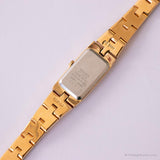 Antiguo Seiko 2E20-7479 R0 reloj | Tono de oro delgado rectangular reloj