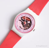 1988 Swatch Lady LW119 Dame blanche montre | Cadran squelette Swatch Lady