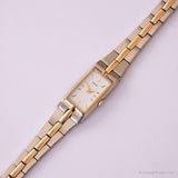 Antiguo Seiko 2E20-7479 R0 reloj | Rectangular de dos tonos reloj para ella