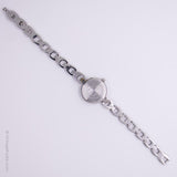 Pequeño carruaje de plata de plata por Timex reloj para ella | Cuarzo vintage reloj
