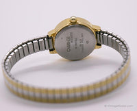 Pequeño cuarzo de carro de dos tonos reloj para ella | Antiguo reloj Para mujeres