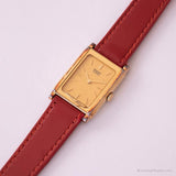 Vintage ▾ Seiko Orologio 2020-6240 R0 | Orologio tono oro con cinturino rosso per lei