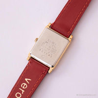 Antiguo Seiko 2020-6240 R0 reloj | Tono de oro con correa roja reloj para ella