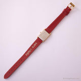 Vintage Seiko 2020-6240 R0 Watch | Red Strap Gold-tone Watch for Her