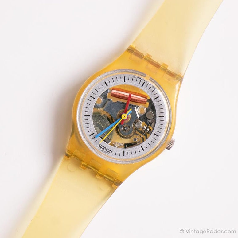 1986 Swatch Lady LITTLE JELLY LK103 Watch | 80s RARE Skeleton