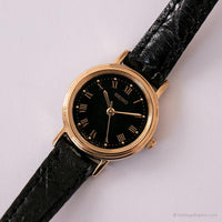 Antiguo Seiko V401-1409 R1 reloj | Dial negro reloj para damas