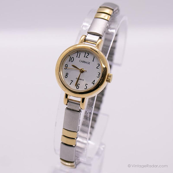 Cuarzo elegante de dos tonos reloj para ella | Relojes de moda vintage