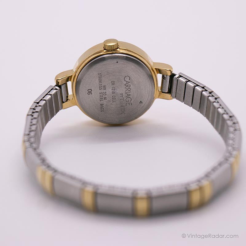 Elegant Two-Tone Carriage Quartz Watch for Her | Vintage Fashion Watch ...