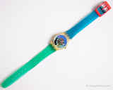 1986 Swatch Lady LK101 سوداء المرجان ساعة | نادر الثمانينيات سويسري Swatch Lady