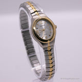 Vintage Two-tone Carriage by Timex Watch for Her with Oval-Shaped Case