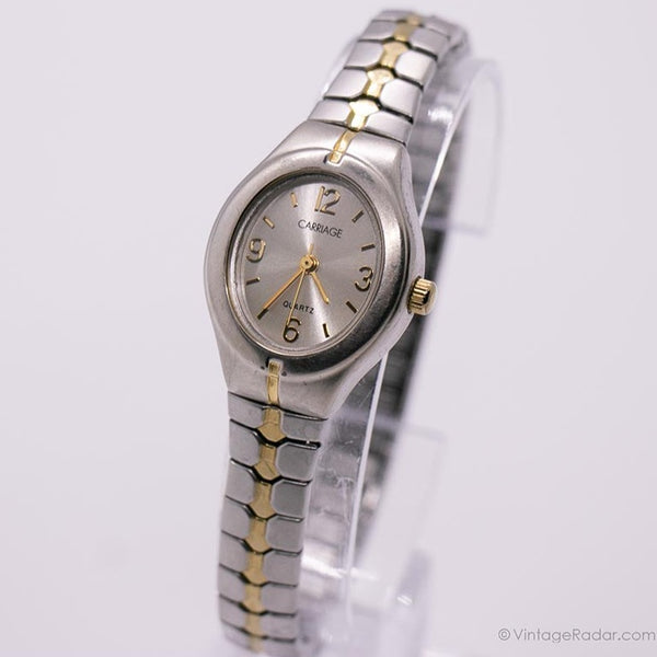 Pequeño carro elegante de dos tonos Vintage reloj | Timex Vigilancia para mujeres